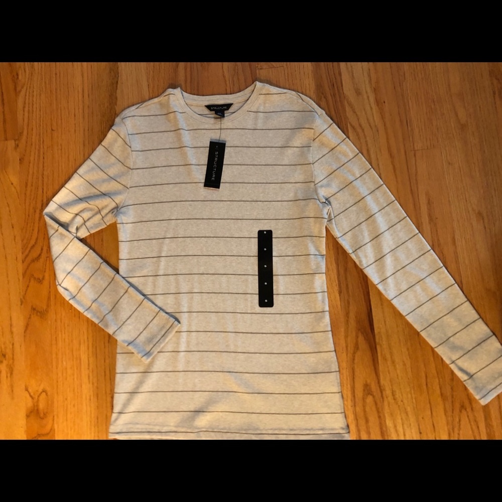 New Structure Ribbed Crew Stretch Shirt Sz S